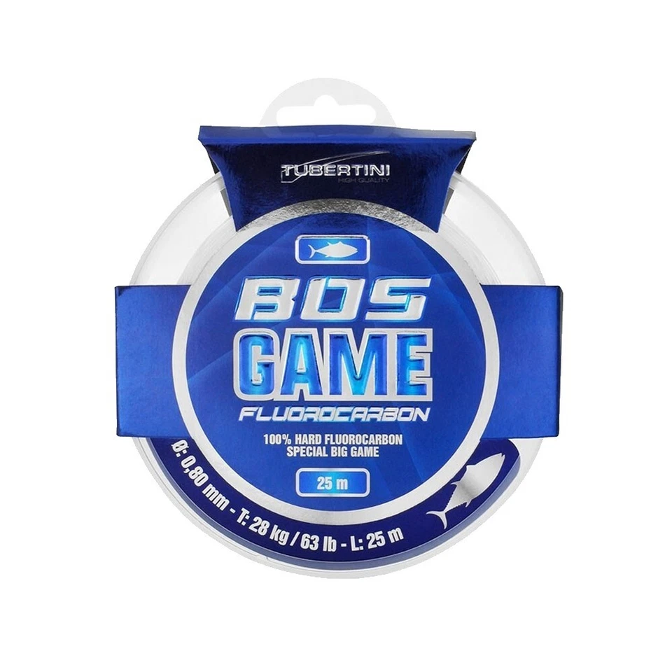 Filo Tubertini Bos Game Hard Fluorocarbon 25mt Traina Drifting Vertical Mare - Immagine 1 di 1