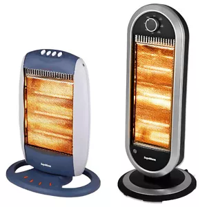 Riscaldatore alogeno elettrico 1200 W oscillante portatile casa ufficio 1,3 m riscaldatore a cavo - Foto 1 di 7