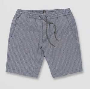 Volcom Frickin Mix 19" Elastic Waist Shorts Men's Navy Plaid NEW NWT Medium - Picture 1 of 2