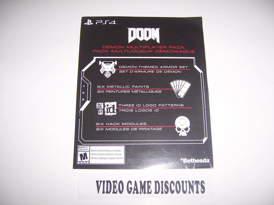 Codice aggiuntivo DLC Doom per PlayStation 4 PS4 - Immagine 1 di 1