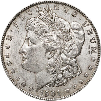 Morgan Silver Dollar 1901 PCGS AU-55. Gold Shield. Key Date. Nice Coin! - Image 1 of 4