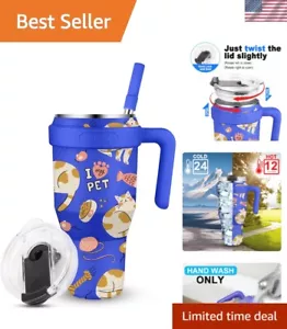 40 oz Insulated Tumbler with Screw Lid - Stainless Steel Vacuum Cup with Stra... - Picture 1 of 8