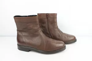 Vintage Bottines fourrées laine mouton cuir marron T 43,5 / 9,5 TBE - Imagen 1 de 15