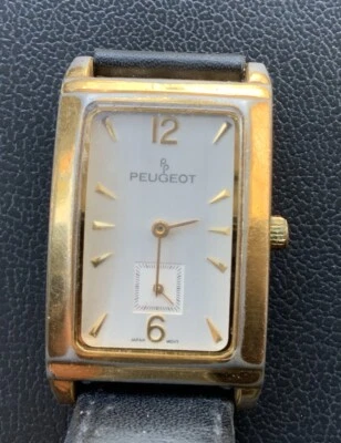 Peugeot Hombre 307 Vintage Esfera Contorneada Cuero Marrón Dorado *Necesita Batería Nueva Foto 1 de 4