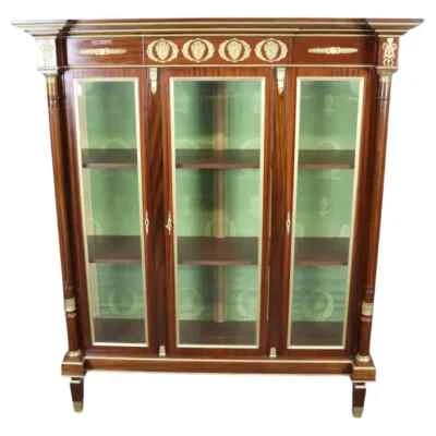 Fine Gold Dore' Bronze Ormolu Mounted French Empire Style Vitrine Cabinet - Image 1 of 4