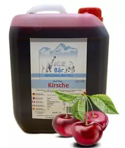 (5,19 EUR/l) ICE BÄR Slush Sirup Konzentrat AZO FREI Eis Kirsche 5 Liter - Bild 1 von 1