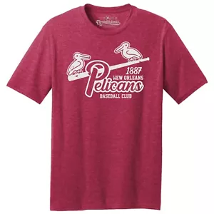 New Orleans Pelicans "Logo" 1887 Baseball TRI-BLEND Tee Shirt - Saints - Picture 1 of 4