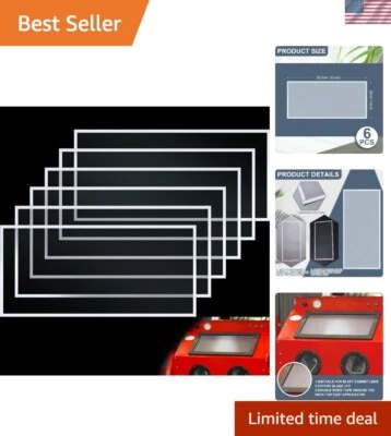 6 piezas cubiertas de lentes de chorro de arena - película de poliéster duradera para gabinetes de chorro de arena Foto 1 de 4