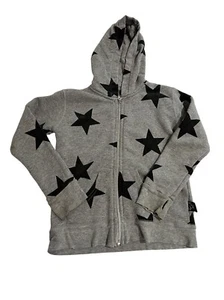 Nununu Star Zip Hoodie in Grey Black - Picture 1 of 6