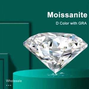 DOTEFFIL Pietre Moissanite da 3 MM a 10 CT D Colore VVS1 Forma Tonda Taglio Diamante - Foto 1 di 8