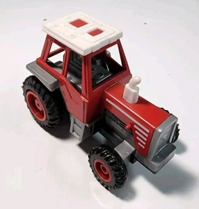High Speed #6055P Red/White Farm Tractor 1/64 Diecast/Plastic Pullback Action - Picture 1 of 10