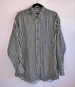 Trader Bay Mens XL Long Sleeve Blue Striped Shirt Button Down Collar Cotton - Picture 1 of 5