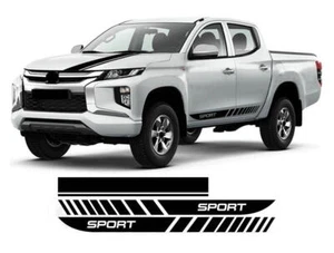 Kit de calcomanías laterales a rayas para capó de coche para Mitsubishi L200 Triton Racing Sport - Imagen 1 de 9