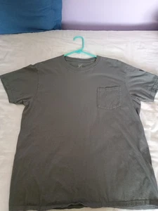 George Herren große Größen grau Rundhalsausschnitt einfarbig uni T-Shirt mit Tasche gebraucht - Bild 1 von 5