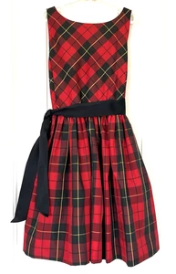 RALPH LAUREN Girls Sz 12 Red Plaid Taffeta Formal Party Christmas Holiday Dress - Picture 1 of 19