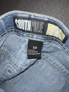 Southpole Jeans Youth Boys Size 14 Denim Baggy Wide Leg Skater Y2K (27X27) - Picture 1 of 4
