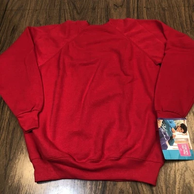 Sudadera De Colección Nueva Con Etiquetas Raglán Cuello Redondo Grande Hanes Her Way 50/50 Hecha en EE. UU. Roja Foto 1 de 4
