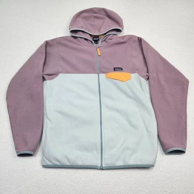 Jaqueta de lã Patagonia Micro D Snap-T infantil tamanho XL 14 colorblock zíper completo - Imagem 1 de 4