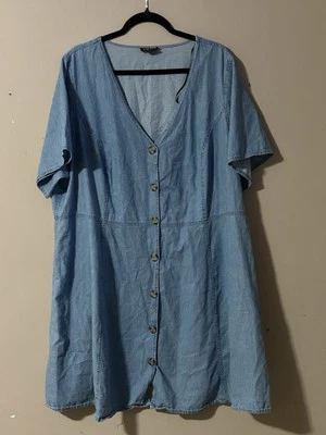 City chic Women’s Chambray Dress With Button Front Size XXL Midi - Image 1 of 4