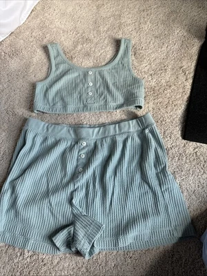 Conjunto de pijama corto vintage azul marino para mujer XL Foto 1 de 4