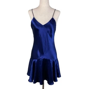 Abito slip vintage anni 90 Victoria's Secret etichetta oro raso chemise balza taglia P - Foto 1 di 10