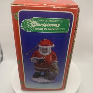 Vintage WEIHNACHTEN UM DIE WELT WEIHNACHTSMANNLISTE ORNAMENT in Box - Bild 1 von 7