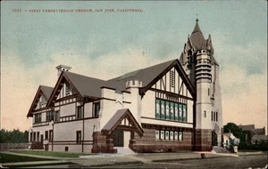 Primera Iglesia Presbiteriana de San José California enviada postal de 1911 a Madison IN - Imagen 1 de 2
