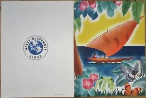 Schiffsmenü 1957 Moore McCormack Lines, SS Brasilien, Barbados nach Bahia, Rosser Art - Bild 1 von 2