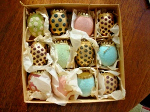 Set of 12 Austrian Egg Shell Christmas Ornament Candy Containers #2 - Picture 1 of 10