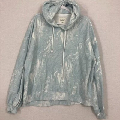 Abercrombie & Fitch Suave Colección A & F Azul Mármol Pullover Sudadera con Capucha Talla XXL Foto 1 de 4