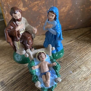 Stampo vintage Natività Sacra Famiglia ceramica gesso Giuseppe Maria Bambino Gesù - Foto 1 di 6