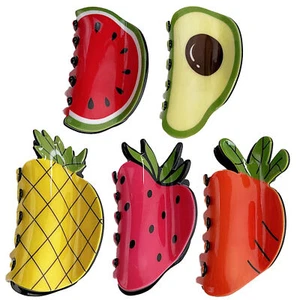 Hair Claw Cute Fruit Claws Hair Jaw Clips Clamps Girls Summer Fruit Hair Clip - Picture 1 of 17