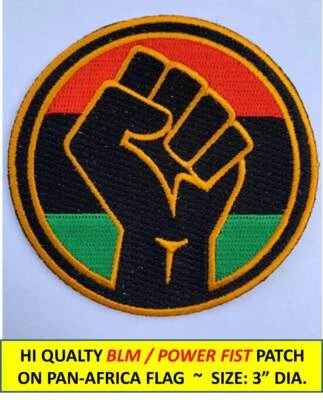 POWER FIST PAN-AFRICA FLAG BLACK LIVES MATTER BLM EMBROIDERED PATCH IRON-ON/SEW - Image 1 of 4