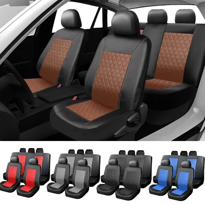 For 94~24 Mercedes-Benz Full Set PU Leather Car Seat Covers Front Rear Protector Foto 1 de 4