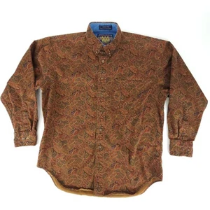 Vintage Ralph Lauren Chaps Button Shirt Mens Large Paisley All-Over USA-Made EUC - Picture 1 of 12
