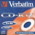 1 Verbatim blank CD-RW Disc 1x-4x 700MB/80min Rewritable New in packet Freepost