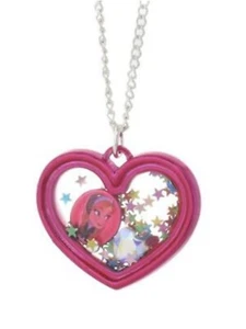 Disney Frozen Anna Pink Heart Shaker Collar y cadena Silver Tone - Imagen 1 de 4