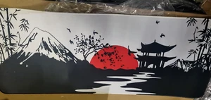 Alfombrilla de ratón para juegos Japón tinta pintura Fuji Mountain XL 31x11 pulgadas manchas menores USADA - Imagen 1 de 3