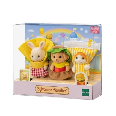 Sylvanian Families Baby Trio Hamburger Set Calico Critters Toy Poodle Rabbit JP