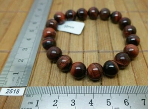 Bracelet OEIL DE TAUREAU 19cm pierre naturelle Afrique du Sud Qual A perle 10mm - Picture 1 of 2