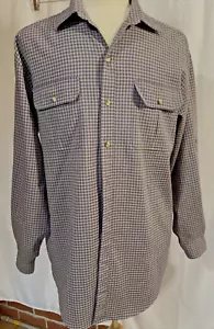 L.L. Bean Shirt Mens Textured MicroCheck L/S Button Up w 2 Front Pockets Size L+ - Picture 1 of 8