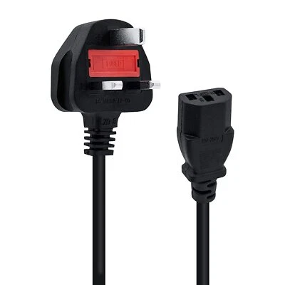 Advent UK Mains Power Plug to IEC C13 Kettle Lead Cable Cord for PC Monitor TV - Image 1 of 4