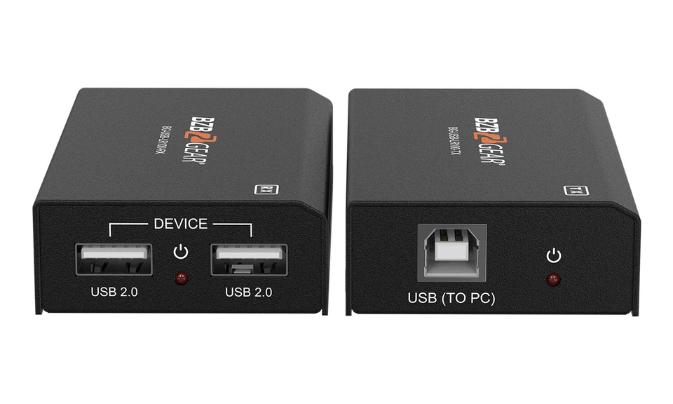 BZBGEAR 2-Port USB 2.0 Extender Over Cat5e/6/7 Cable up to 330ft BG-USB-LR100 - Image 1 of 4