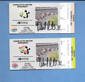 2- De colección NASCAR 1994 MELLO YELLO 500 TIX firmado Ward Burton - Imagen 1 de 2