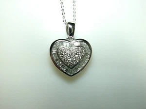 14k White Gold Diamond Heart Pendant D.0.71ct tw SI-H SK#MTPH (CLOSE STORE ) - Picture 1 of 4