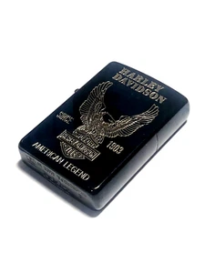 Collectible Harley-Davidson eagle Zippo oil lighter Blue flame Design fired rare - Picture 1 of 8