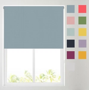 Plain Coloured Thermal Blackout Roller Blinds - FREE CUT TO SIZE OPTION - Picture 1 of 41