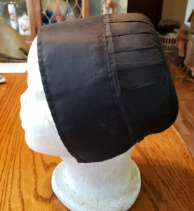 SWARTZENTRUBER AMISH GIRLS BLACK BONNET 17" KAPP PRAYER COVERING HANDMADE - Picture 1 of 7