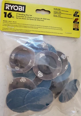 Ryobi 2 pulgadas Juego de discos de lijado (16 piezas) surtido de grano 40/60/80 NUEVO - ENVÍO GRATUITO Foto 1 de 2