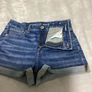 Pantalones Cortos de Jean American Eagle Curvy Super Hi Rise para Mujer 6 Puños Elásticos - Imagen 1 de 2